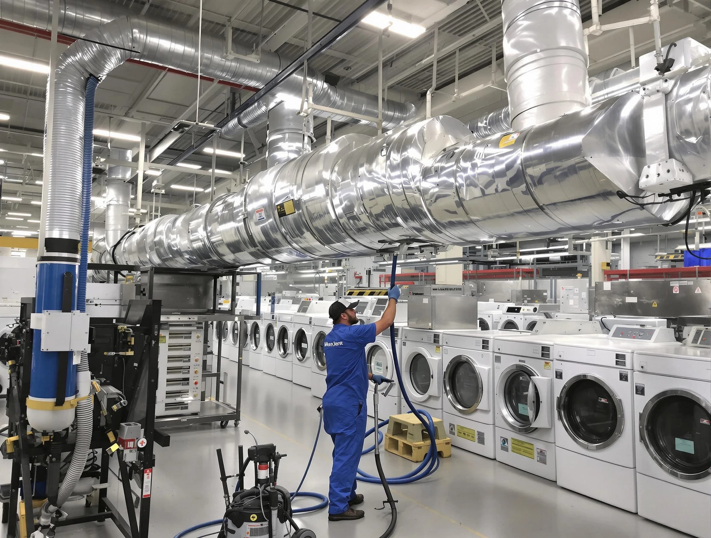 Ettrick Dryer Vent Cleaning team performing heavy-duty industrial dryer vent cleaning in Ettrick