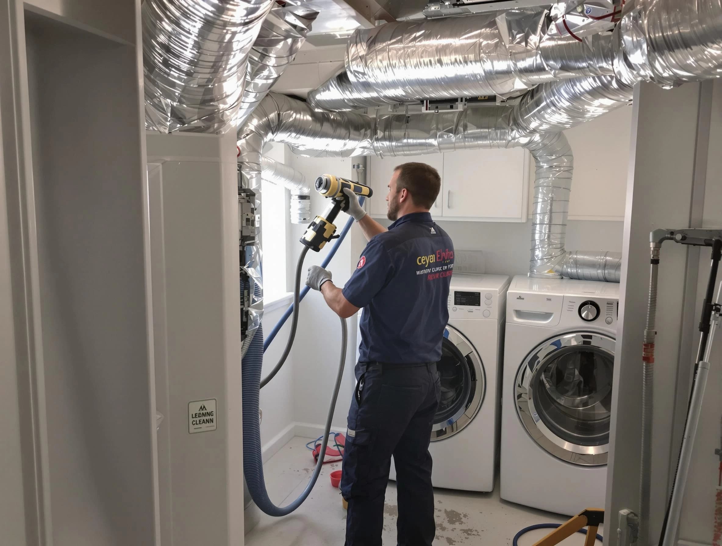 Ettrick Dryer Vent Cleaning specialist using advanced equipment for thorough duct cleaning in Ettrick