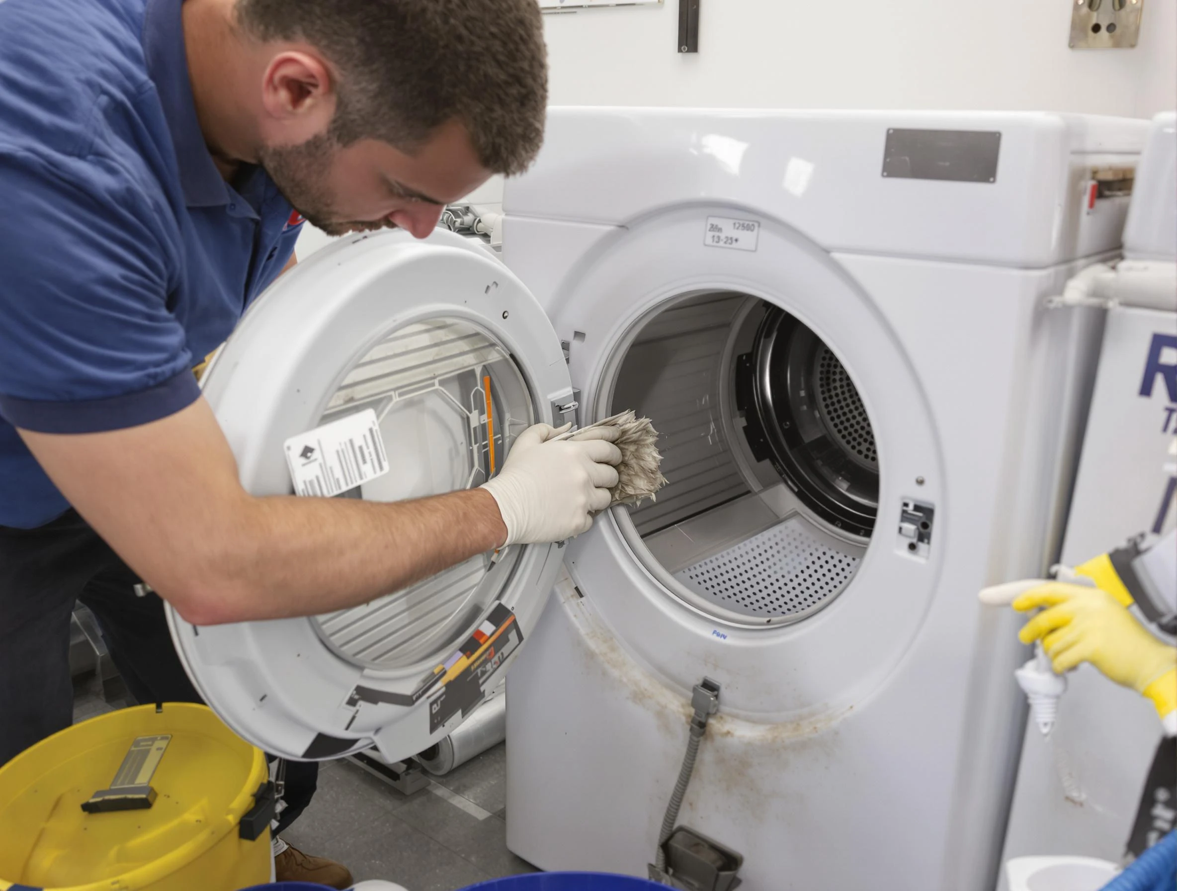 Ettrick Dryer Vent Cleaning specialist performing detailed lint trap cleaning service in Ettrick